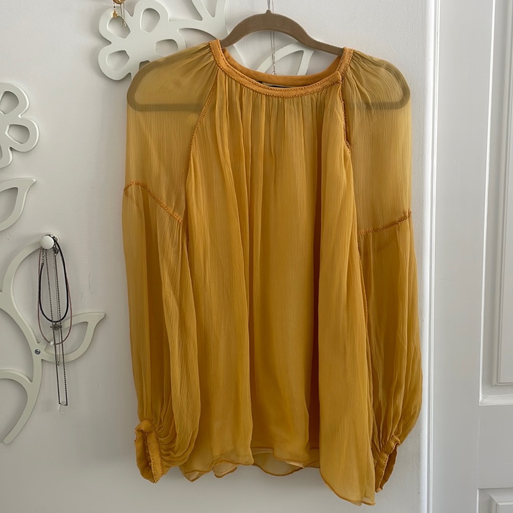 Yellow zara blouse